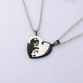 Love Cat Matching Necklace for Couples – Stitching Cat Pendant Romantic Jewelry