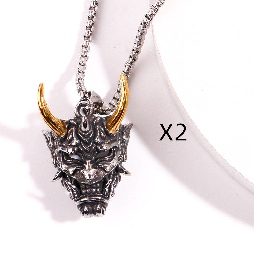 Golden Horn Prajna Pendant – Titanium Steel Men’s Necklace

Gift-Focused