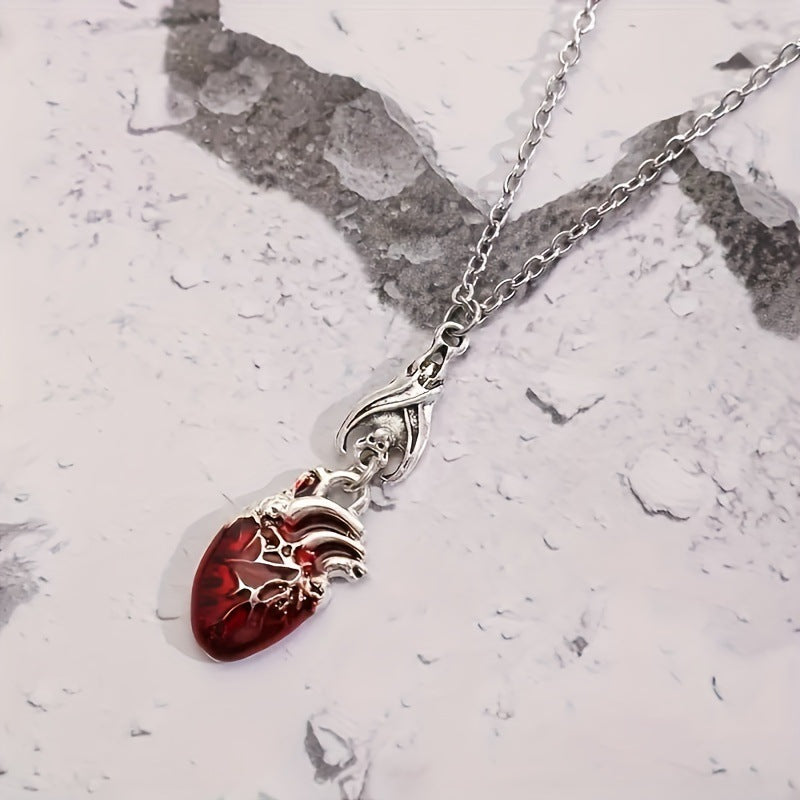 Gothic Bat Heart Pendant Necklace – Blood Drop Design Jewelry

Short & Clean