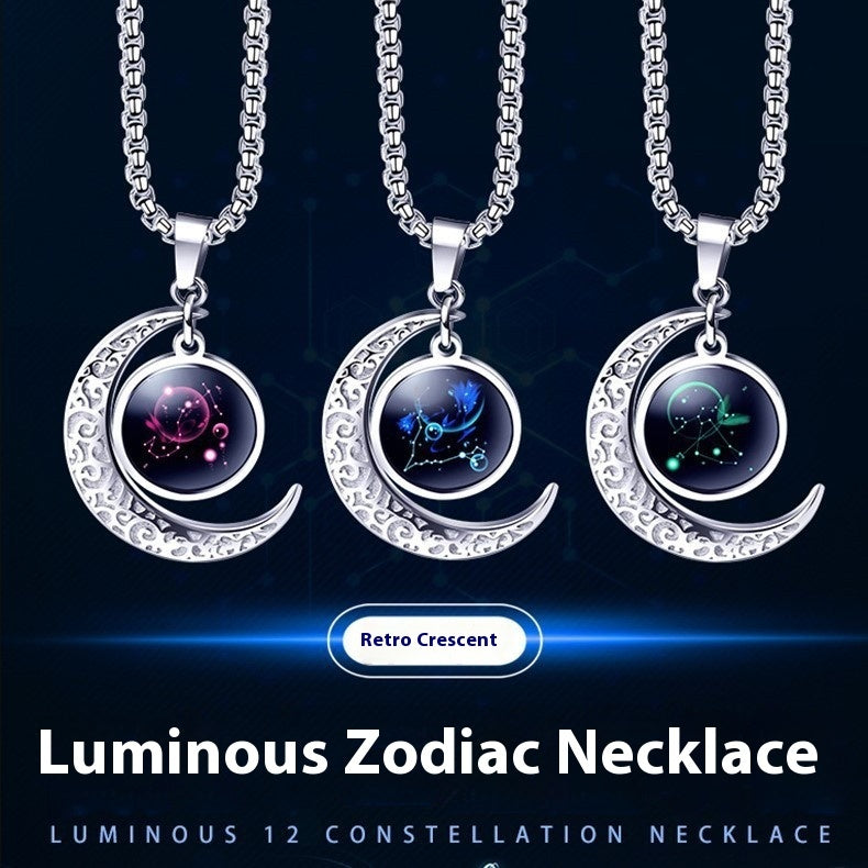 Luminous Moon Star Constellation Necklace – Celestial Gift for Women