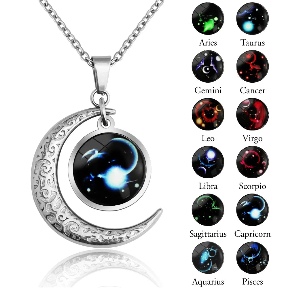 Luminous Moon Star Constellation Necklace – Celestial Gift for Women