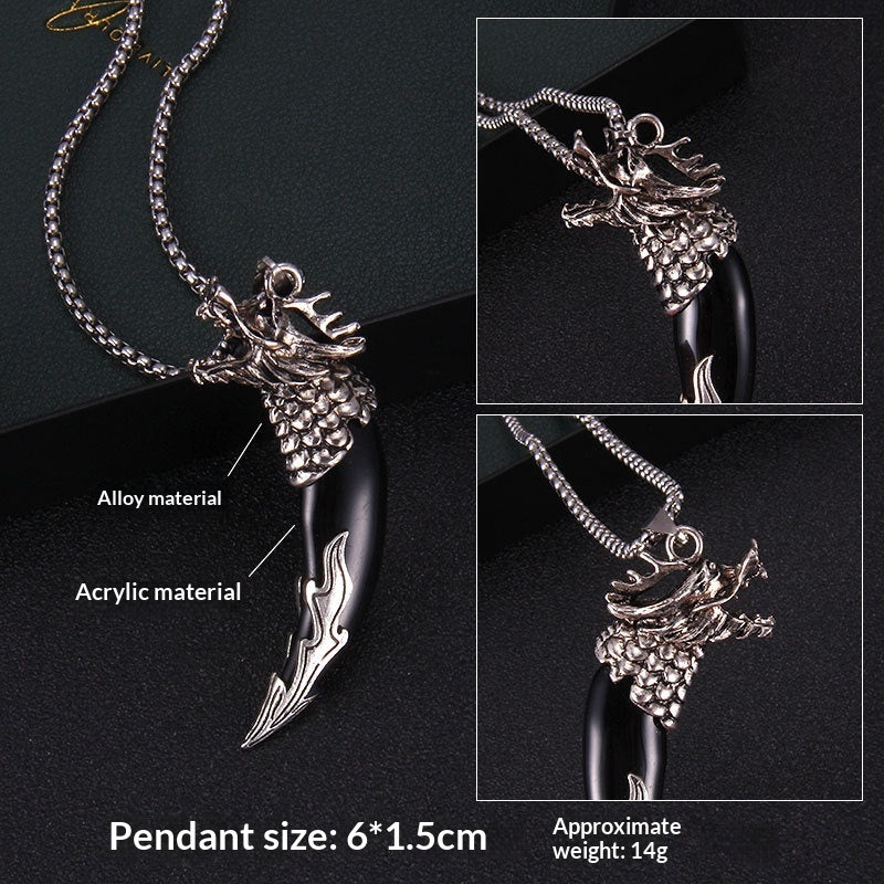 Bold Wolf Tooth & Dragon Head Necklace – Stainless Steel Statement Jewelry

Masculine / Gothic