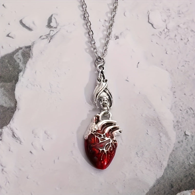 Gothic Bat Heart Pendant Necklace – Blood Drop Design Jewelry

Short & Clean