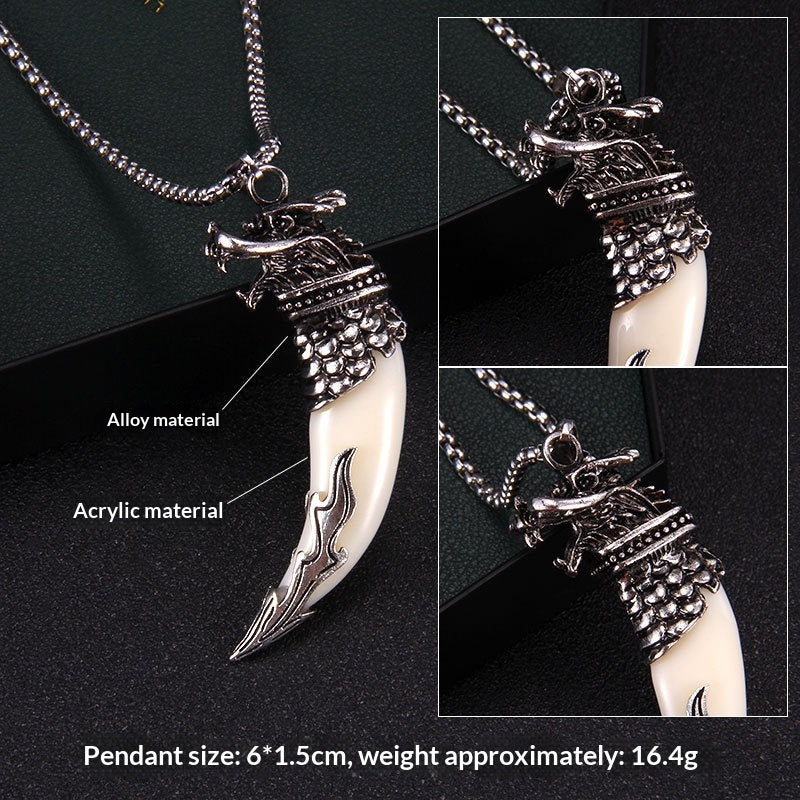 Bold Wolf Tooth & Dragon Head Necklace – Stainless Steel Statement Jewelry

Masculine / Gothic
