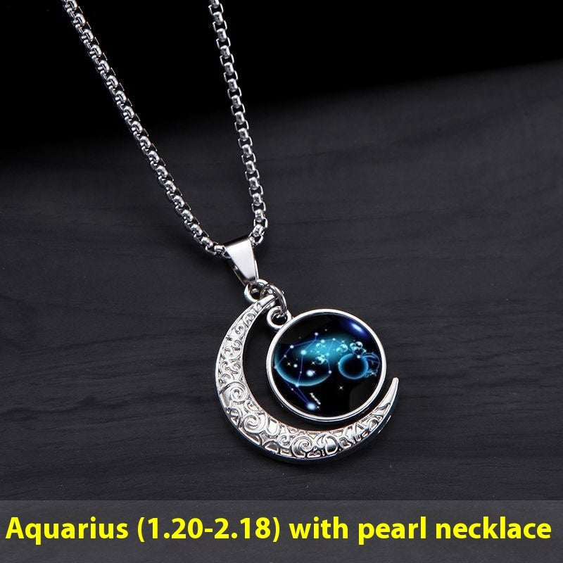 Luminous Moon Star Constellation Necklace – Celestial Gift for Women