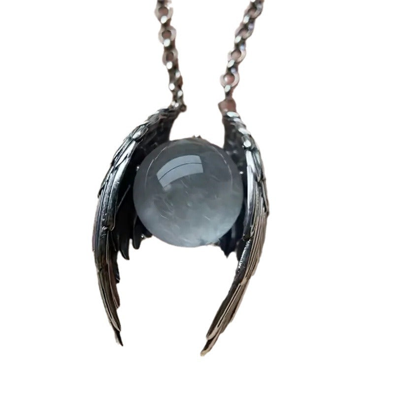 Vintage Ghost Wing Crystal Necklace – Fantasy Gothic Jewelry

Short & Clean