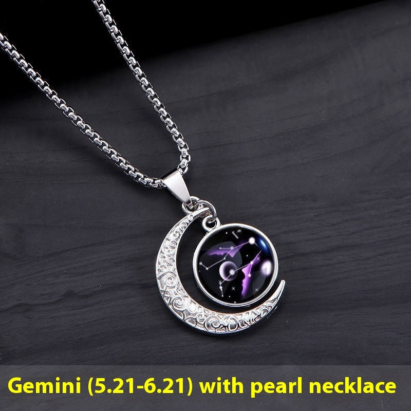 Luminous Moon Star Constellation Necklace – Celestial Gift for Women