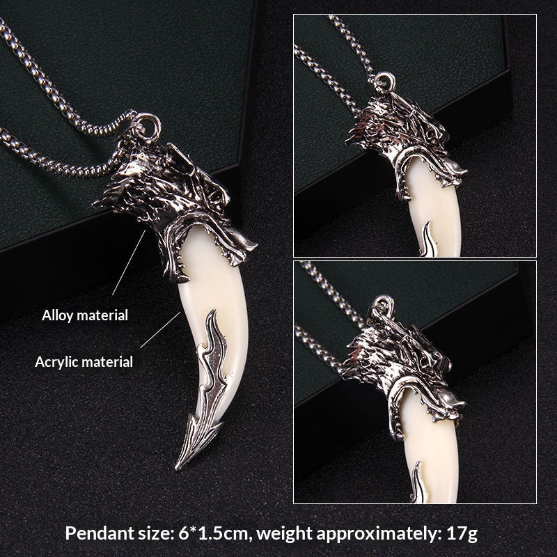 Bold Wolf Tooth & Dragon Head Necklace – Stainless Steel Statement Jewelry

Masculine / Gothic