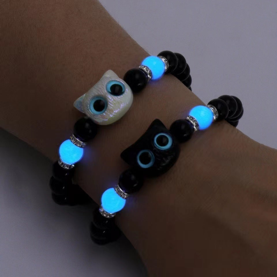 Glow in the Dark Cute Kitty Cheese Bracelet – Luminous Cat Jewelry

Cute / Kawaii Style