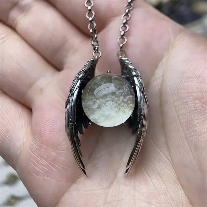 Vintage Ghost Wing Crystal Necklace – Fantasy Gothic Jewelry

Short & Clean