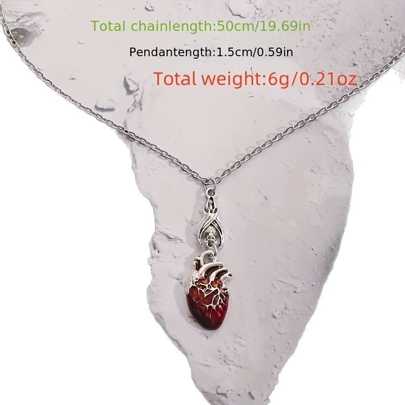 Gothic Bat Heart Pendant Necklace – Blood Drop Design Jewelry

Short & Clean