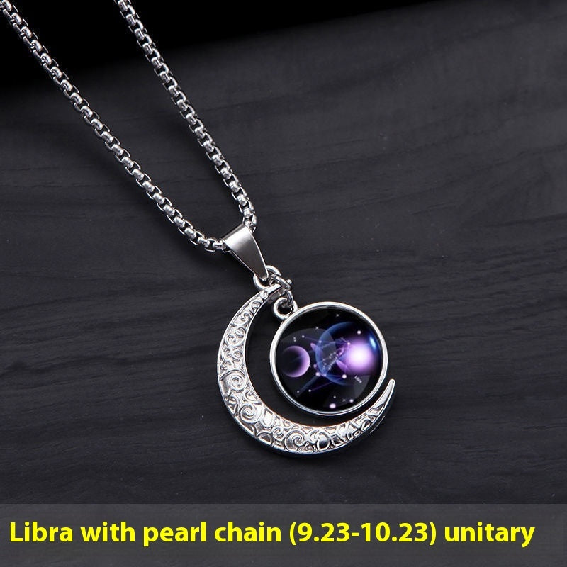 Luminous Moon Star Constellation Necklace – Celestial Gift for Women