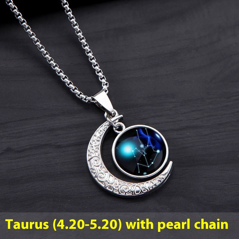 Luminous Moon Star Constellation Necklace – Celestial Gift for Women