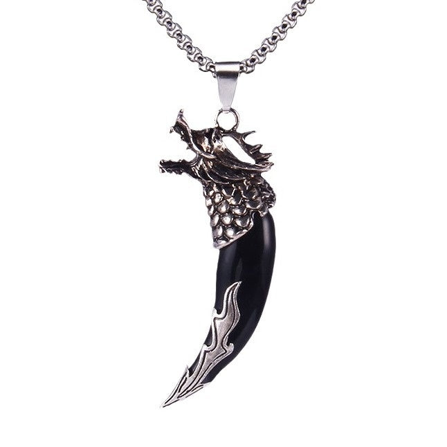 Bold Wolf Tooth & Dragon Head Necklace – Stainless Steel Statement Jewelry

Masculine / Gothic