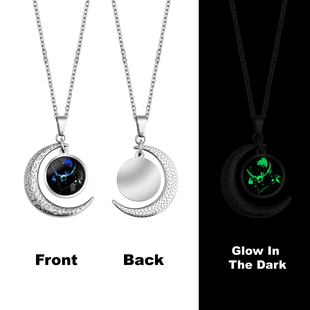 Luminous Moon Star Constellation Necklace – Celestial Gift for Women