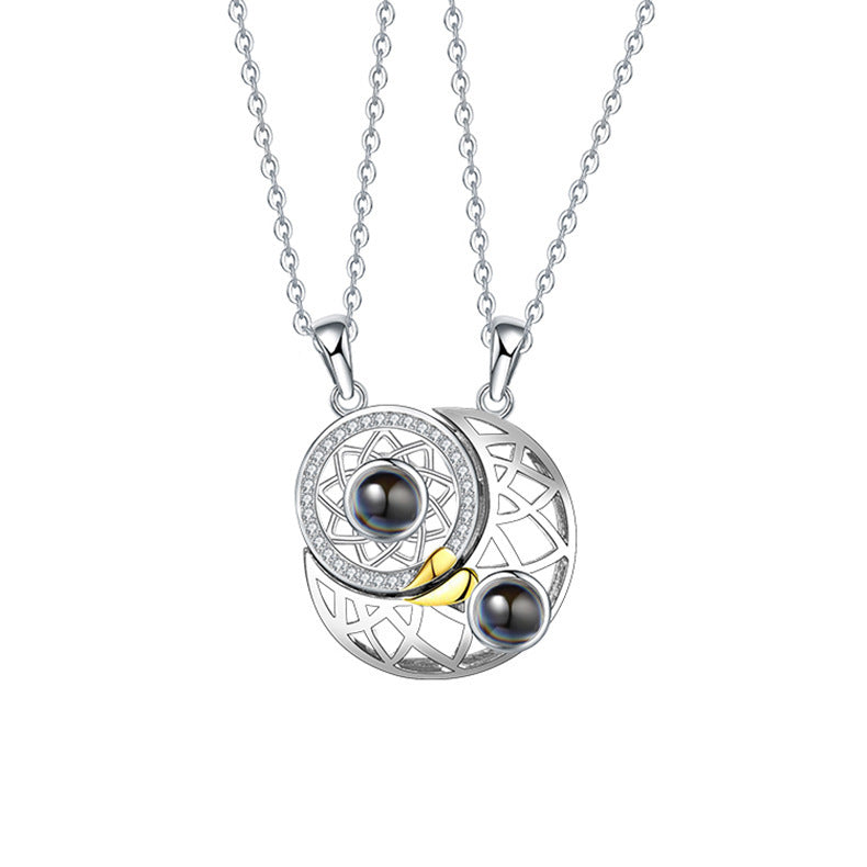 Couple Sun Moon Projection Necklace – Custom Romantic Jewelry Gift

Customization-Focused